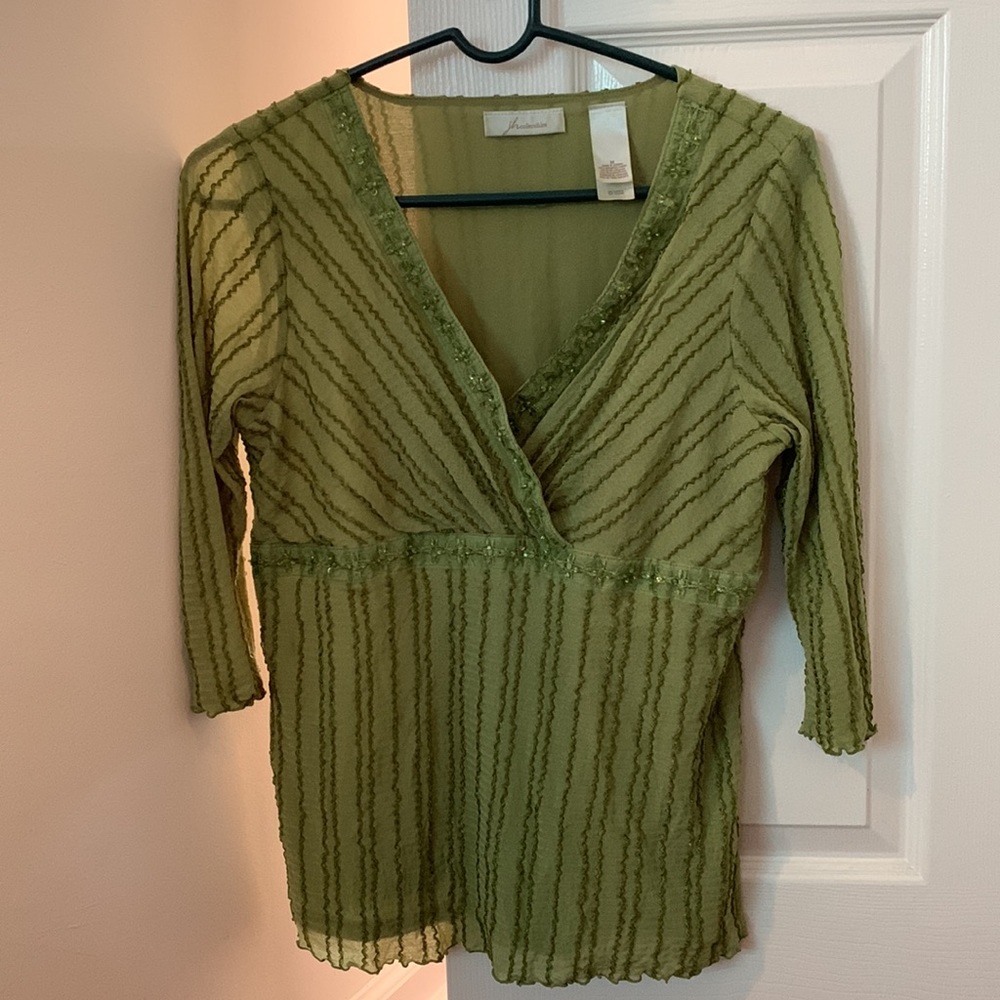 JH Collectibles  woman’s green sequin blouse